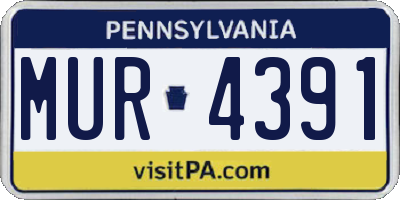 PA license plate MUR4391