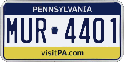 PA license plate MUR4401