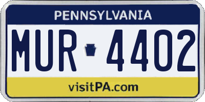 PA license plate MUR4402