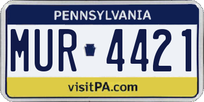 PA license plate MUR4421