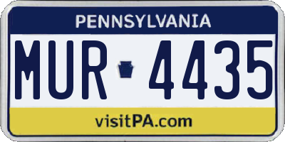 PA license plate MUR4435