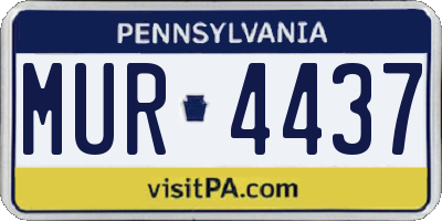 PA license plate MUR4437