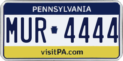 PA license plate MUR4444