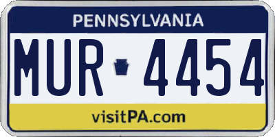 PA license plate MUR4454