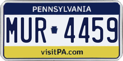 PA license plate MUR4459