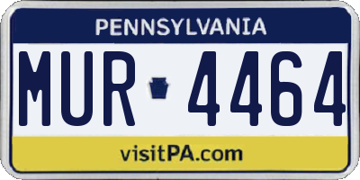 PA license plate MUR4464
