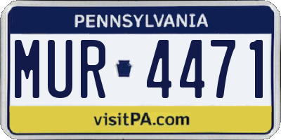 PA license plate MUR4471