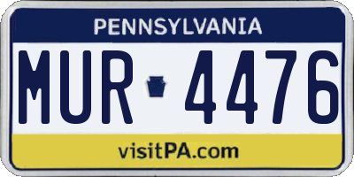 PA license plate MUR4476