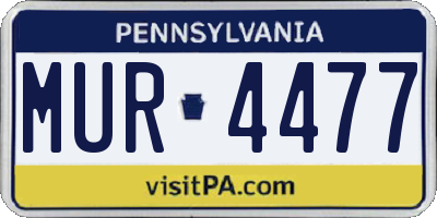 PA license plate MUR4477