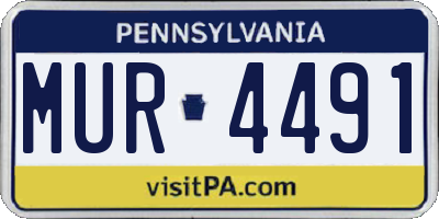 PA license plate MUR4491