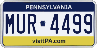 PA license plate MUR4499