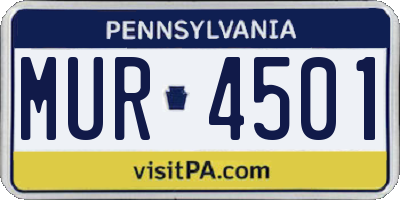 PA license plate MUR4501