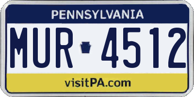 PA license plate MUR4512