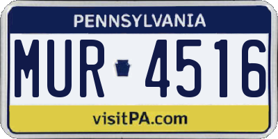 PA license plate MUR4516