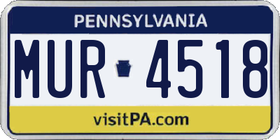 PA license plate MUR4518