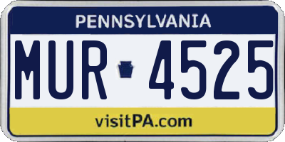 PA license plate MUR4525