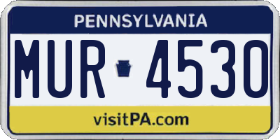 PA license plate MUR4530