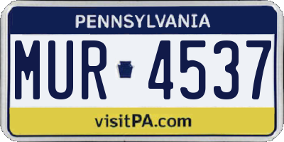 PA license plate MUR4537
