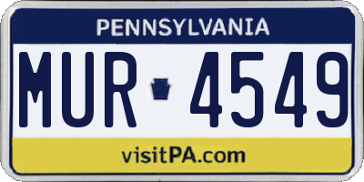 PA license plate MUR4549