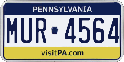 PA license plate MUR4564