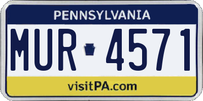 PA license plate MUR4571