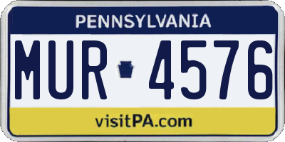 PA license plate MUR4576