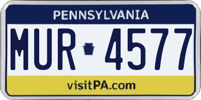 PA license plate MUR4577