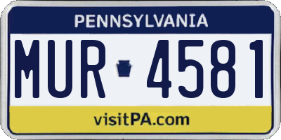 PA license plate MUR4581