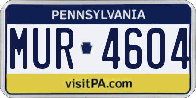 PA license plate MUR4604