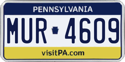 PA license plate MUR4609