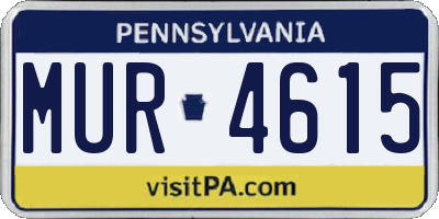 PA license plate MUR4615