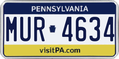 PA license plate MUR4634