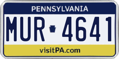 PA license plate MUR4641