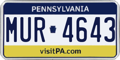 PA license plate MUR4643