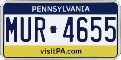 PA license plate MUR4655