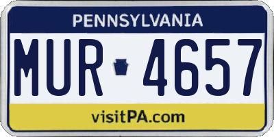 PA license plate MUR4657