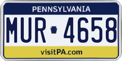 PA license plate MUR4658