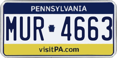 PA license plate MUR4663