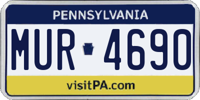 PA license plate MUR4690