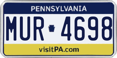 PA license plate MUR4698