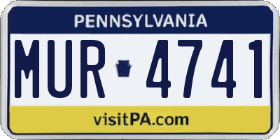 PA license plate MUR4741