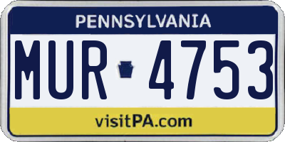 PA license plate MUR4753