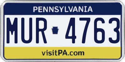 PA license plate MUR4763