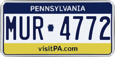PA license plate MUR4772