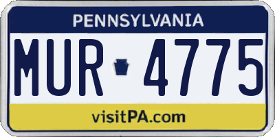 PA license plate MUR4775