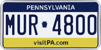 PA license plate MUR4800