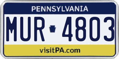 PA license plate MUR4803