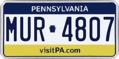 PA license plate MUR4807