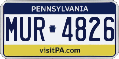 PA license plate MUR4826