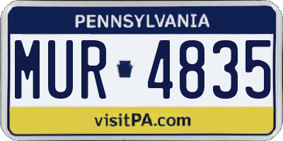 PA license plate MUR4835